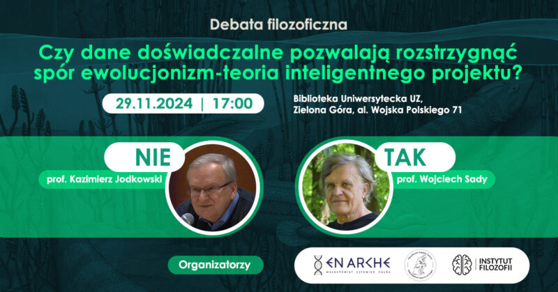 Debata „Czy dane doświadczalne pozwalają rozstrzygnąć spór ewolucjonizm teoria inteligentnego projektu?”. Profesor Jodkowski vs. Profesor Sady<span class="wtr-time-wrap after-title">Czas czytania: <span class="wtr-time-number">2</span> min </span>